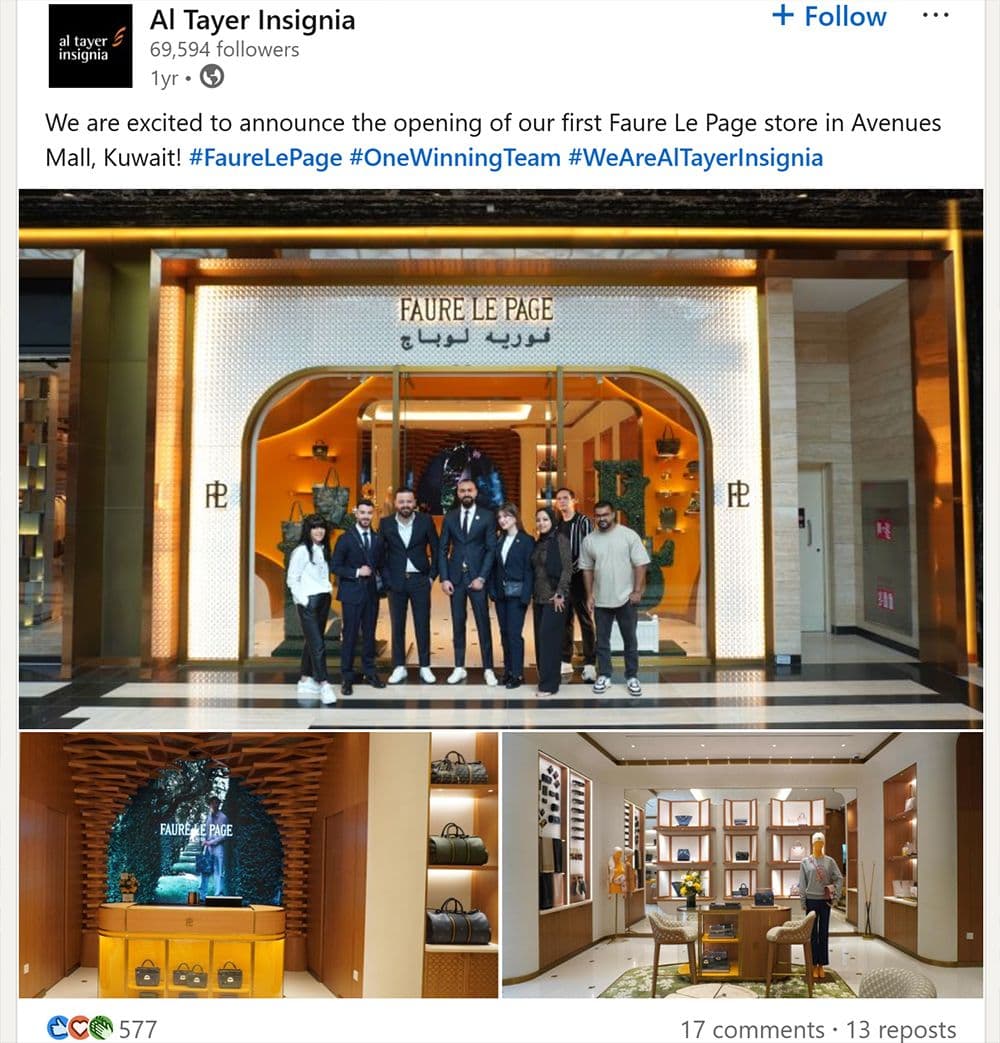 Inauguration — Fauré Le Page Concept store in Kuwait