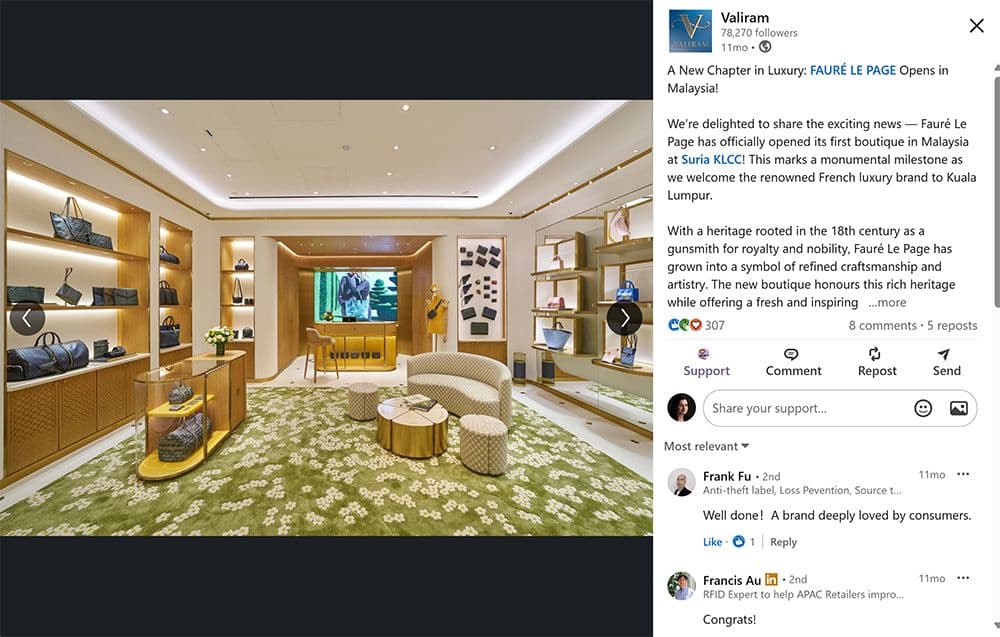 Inauguration — Fauré Le Page Concept store in Kuala Lumpur